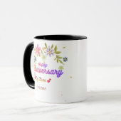 Personalisierter Glücklicher Hochzeitstag Becher Tasse (Vorderseite Links)