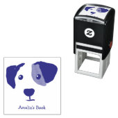 Personalisierter glücklicher Hund dieses Buches ge Permastempel (Beispiel)