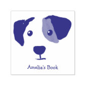 Personalisierter glücklicher Hund dieses Buches ge Permastempel (Design)