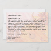 Personalisierter glücklicher Lehrer Tag Dankeschön Dankeskarte (Rückseite)