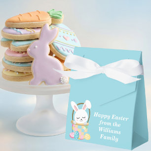 Personalisierter glücklicher Osterhase Babyblau-Pa Geschenkschachtel