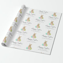 Personalisierter glücklicher Osterhase Wasserfarbe