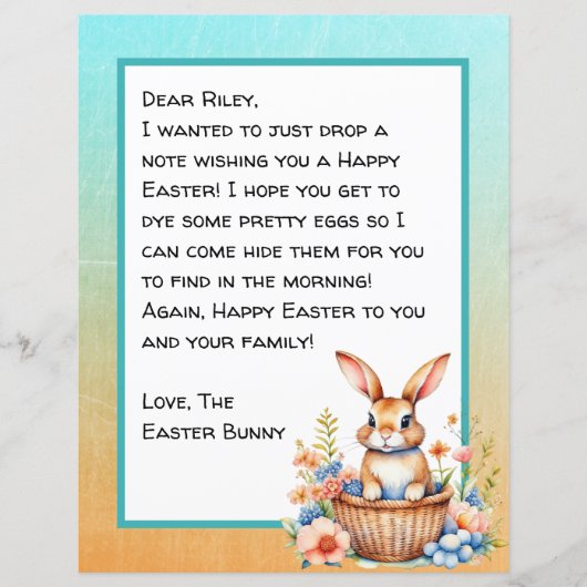 Personalisierter glücklicher Ostersonnenbrief (Vorderseite)