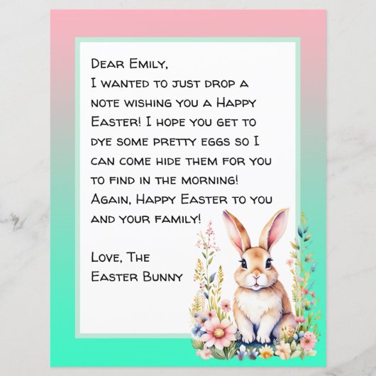 Personalisierter glücklicher Ostersonnenbrief (Vorderseite)