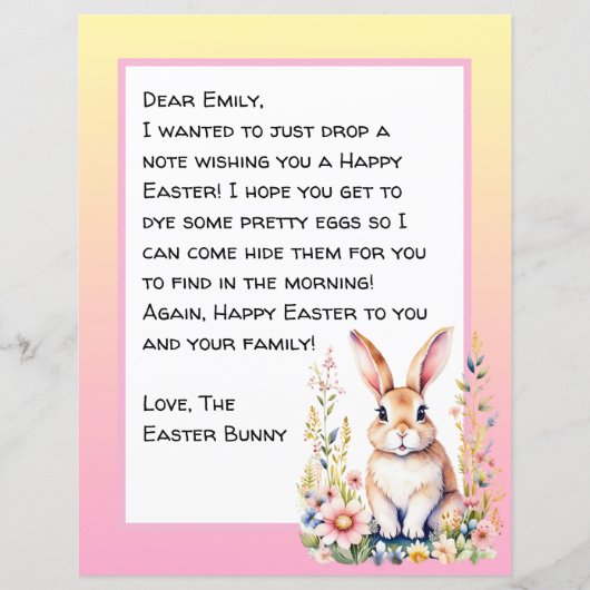 Personalisierter glücklicher Ostersonnenbrief (Vorderseite)