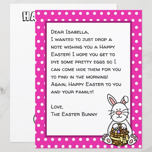 Personalisierter glücklicher Ostersonnenbrief (Vorne/Hinten)