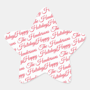 Personalisierter glücklicher Urlaub Stern-Aufkleber