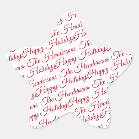 Personalisierter glücklicher Urlaub Stern-Aufkleber (Vorderseite)