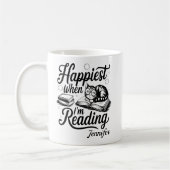 Personalisierter Glücklichsten, wenn ich Bücherwur Kaffeetasse (Links)