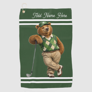 Personalisierter Glücksbär Golfhandtuch