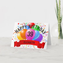 Personalisierter Glückwunsch 39. Geburtstag
