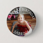 Personalisierter Glückwunsch Geburtsname und Alter Button (Vorderseite)