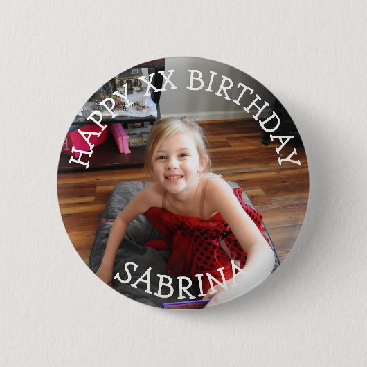 Personalisierter Glückwunsch Geburtsname und Alter Button (Vorderseite)