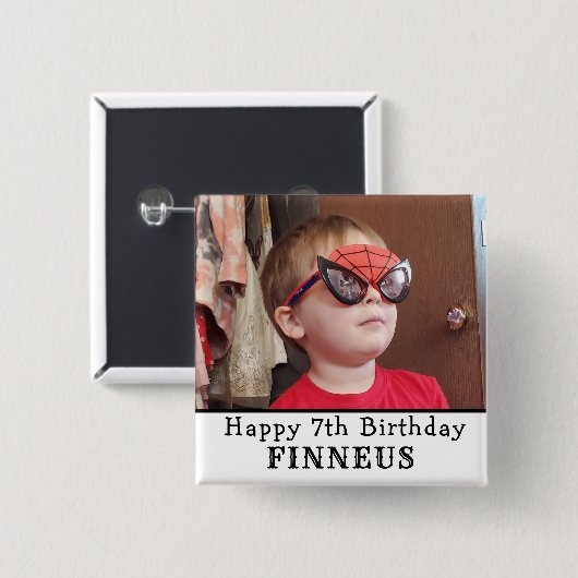 Personalisierter Glückwunsch Geburtsname und Alter Button (Vorne & Hinten)