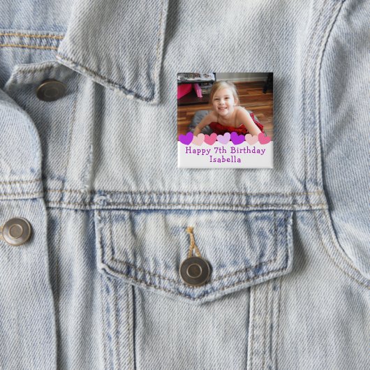 Personalisierter Glückwunsch Geburtsname und Alter Button (Beispiel)