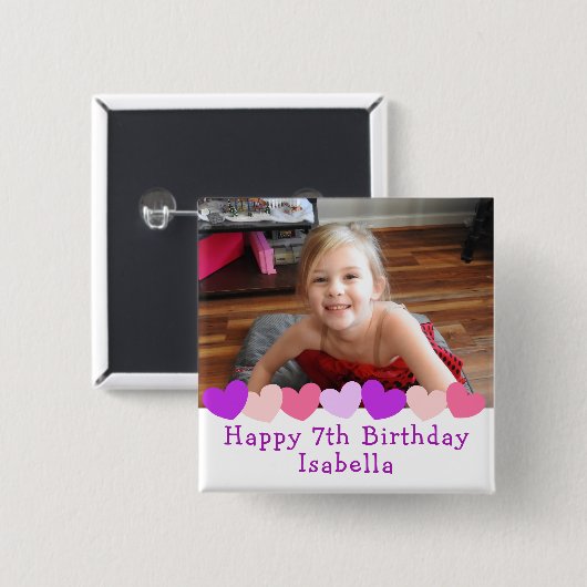 Personalisierter Glückwunsch Geburtsname und Alter Button (Vorne & Hinten)