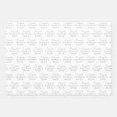 Personalisierter Glückwunsch Name, Silver on White Geschenkpapier Set (Vorderseite 3)