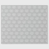 Personalisierter Glückwunsch Name White on Silver Geschenkpapier (Flach)