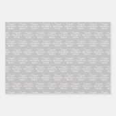 Personalisierter Glückwunsch Name White on Silver Geschenkpapier Set (Vorderseite 3)