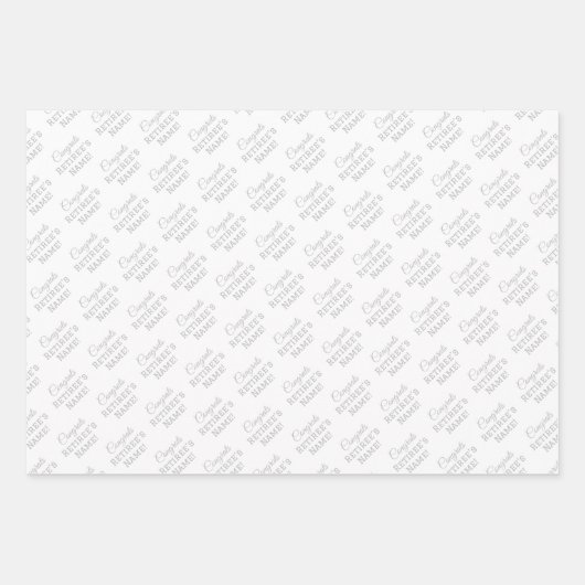 Personalisierter Glückwunsch Name White on Silver Geschenkpapier Set (Vorderseite 2)