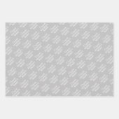 Personalisierter Glückwunsch Name White on Silver Geschenkpapier Set (Vorderseite)