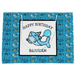 Personalisierter Glückwunsch zum Geburtstag Blue  Große Geschenktüte