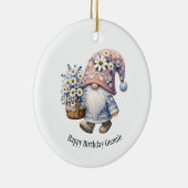 Personalisierter Glückwunsch zum Geburtstag Gnome Keramik Ornament (Rechts)