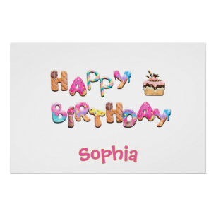 Personalisierter Glückwunsch zum Geburtstag Lecker Poster