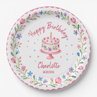 Personalisierter Glückwunsch zum Geburtstag Papier Pappteller