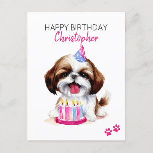 Personalisierter Glückwunsch zum Geburtstag Shih T Postkarte