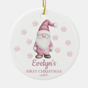 Personalisierter Gnom für das erste Weihnachten ei Keramik Ornament