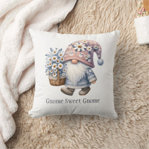 Personalisierter Gnom mit Gänseblümchen - süß und Kissen