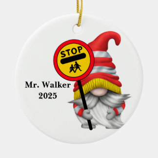 Personalisierter Gnom-Schulwegbegleiter Keramik Ornament