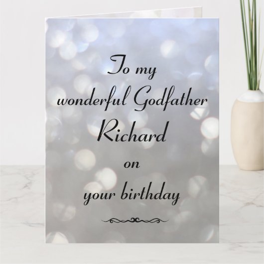 Personalisierter Godvater Geburtstag Karte (Vorderseite)