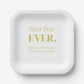 Personalisierter Gold Best Day Pappteller (Vorderseite)