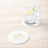 Personalisierter Gold Best Day Runder Pappuntersetzer (Vor Ort)