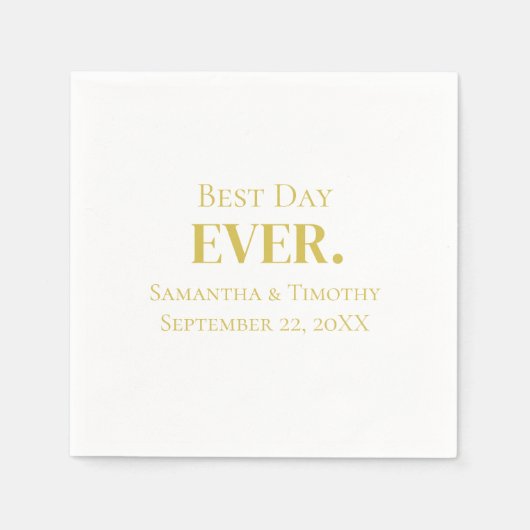 Personalisierter Gold Best Day Serviette (Vorderseite)