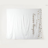 Personalisierter Gold Confetti-WeihnachtsHintergru Wandteppich (Vorderseite (Horizontal))