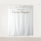 Personalisierter Gold Confetti-WeihnachtsHintergru Wandteppich (Vorderseite)
