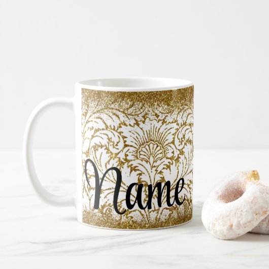 Personalisierter Gold Design Coffee Tasse Cup (Mit Donut)