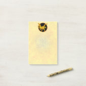 Personalisierter Gold-Dinosaurier Post-it Klebezettel (Auf Schreibtisch)
