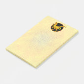 Personalisierter Gold-Dinosaurier Post-it Klebezettel (angewinkelt)