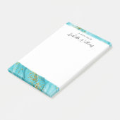 Personalisierter Gold Glitzer Blaue Farbe Post-it Klebezettel (angewinkelt)