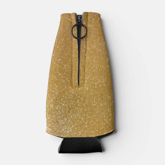 Personalisierter Gold Glitzer Hochzeitsflasche coo Flaschenkühler (Rückseite)