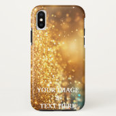 Personalisierter Gold Glitzer Ihr eigenes Foto Case-Mate iPhone Hülle (Rückseite)