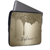 Personalisierter Gold Glitzer Tropfen Notebook-Sie Laptopschutzhülle (Vorne Rechts)