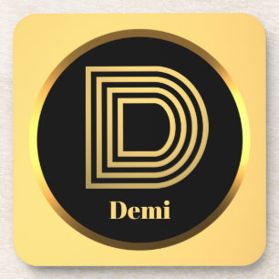 Personalisierter Gold-Mit Monogramm Buchstabe D Getränkeuntersetzer