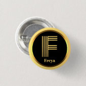 Personalisierter Gold-Mit Monogramm Buchstabe F Button (Vorne & Hinten)