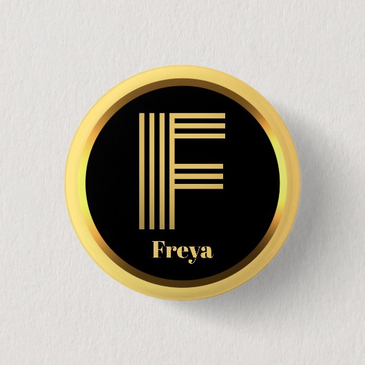 Personalisierter Gold-Mit Monogramm Buchstabe F Button (Vorderseite)