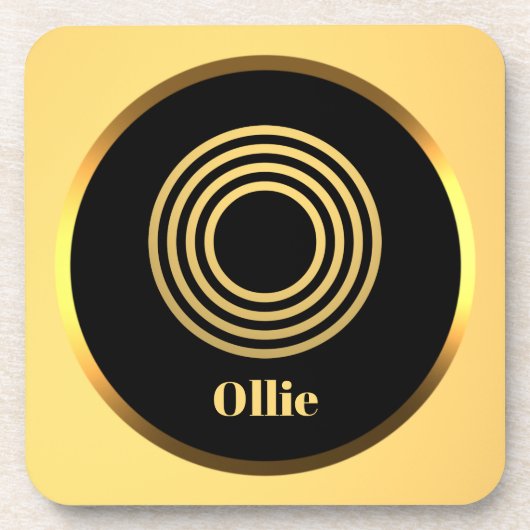 Personalisierter Gold-Mit Monogramm Buchstabe O Getränkeuntersetzer (Vorderseite)